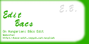 edit bacs business card